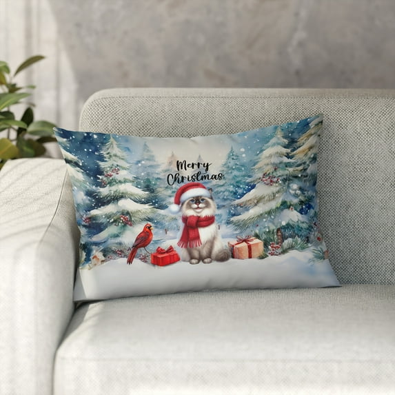 Merry Christmas Ragdoll Enjoys Catmas Winter Xmas Holiday Pillowcase Double Sided Cat Lover Kitten Owner Gifts Idea Pillow Case Covers - 02022