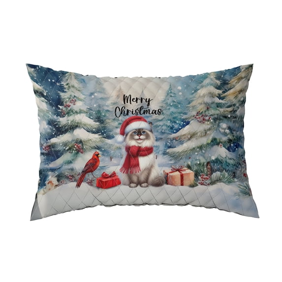 Merry Christmas Ragdoll Enjoys Catmas Winter Xmas Holiday Quilt Pillowcase Cat Lover Kitten Owner Gifts Idea Throw Pillow Cover Bed Home Decor - 02022