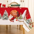 thumbnail image 1 of Merry Christmas Rectangle Tablecloth, Winter Santa''s Gift Xmas Tree Snowflakes TableCloths, Stain Resistant Polyester Decorative Table Covers for Xmas Holiday Dining,Party, 60 x 102 Inch, 1 of 6