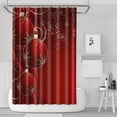 thumbnail image 1 of Merry Christmas Red Ball Shower Curtain,Washable Bathtub Curtains with Hooks Retro Polyester Fabric Bathroom Curtains for Halloween Thansgiving Christmas Hotel Dorm, 1 of 5