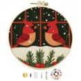 thumbnail image 1 of Merry Christmas Red Cardinal Birds DIY Stamped Cross Stitch Kits Easy for Beginners with Hoop 11CT Counted Embroidery Needlepoint Crafts Arts for Handmade Enthusiasts and Home Decor 30x30cm(67), 1 of 8