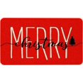 thumbnail image 1 of Merry Christmas Red Door Mat Funny Text Indoor Mat, Winter Holiday Creative Decorative Seasonal Burlap Welcome Floor Mat Switch Mat for Outdoor 17 x 30 in, 1 of 6