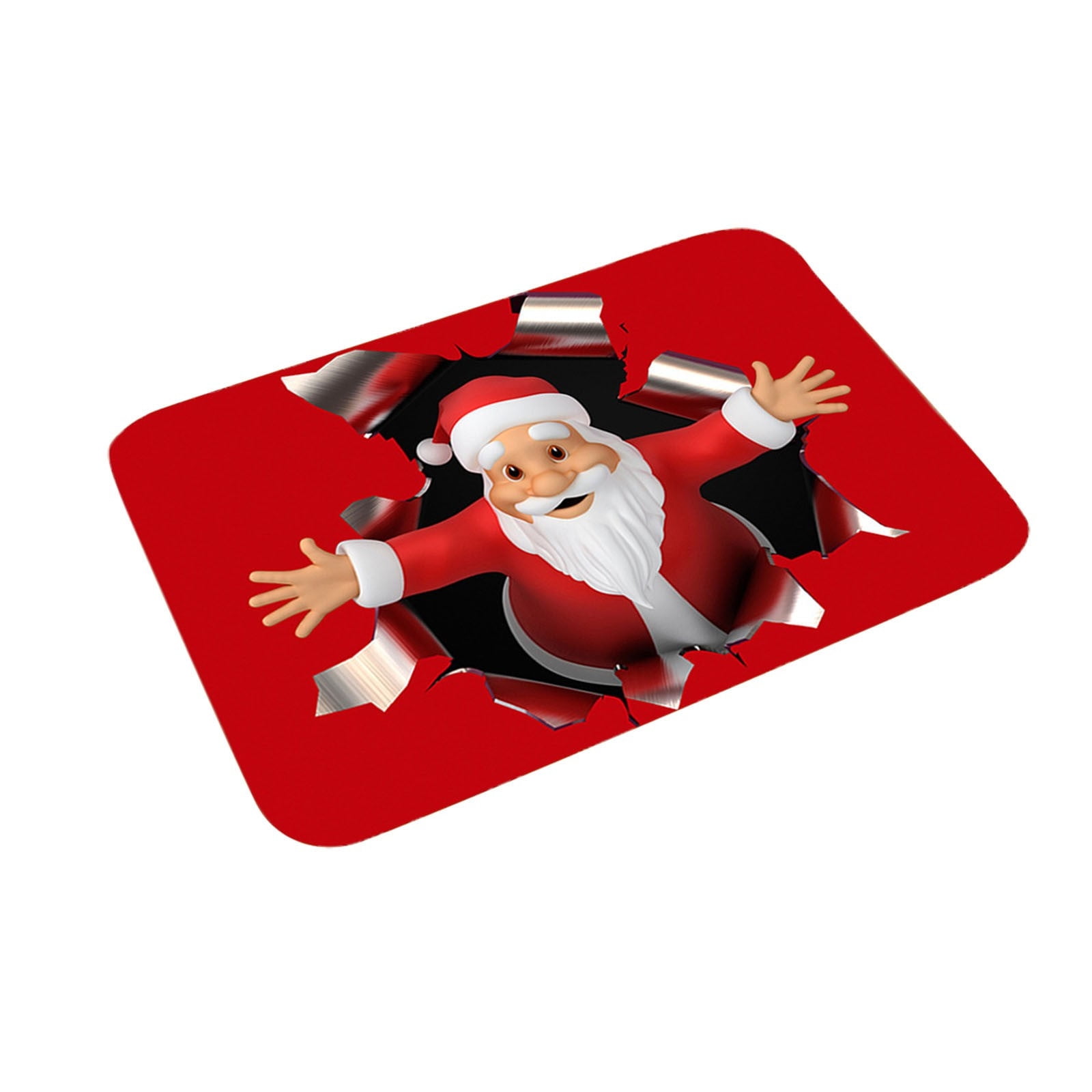 Merry Christmas Red Door Mat Santa Claus Present Door Mat Floor Doormat