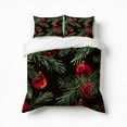 thumbnail image 1 of Merry Christmas Red Green Ornaments Pattern Bedding Set 3 Pcs Soft Microfiber Quilt Cover For Bedroom Decor, Comforter Cover With 2 Pillowcase, 1 of 5