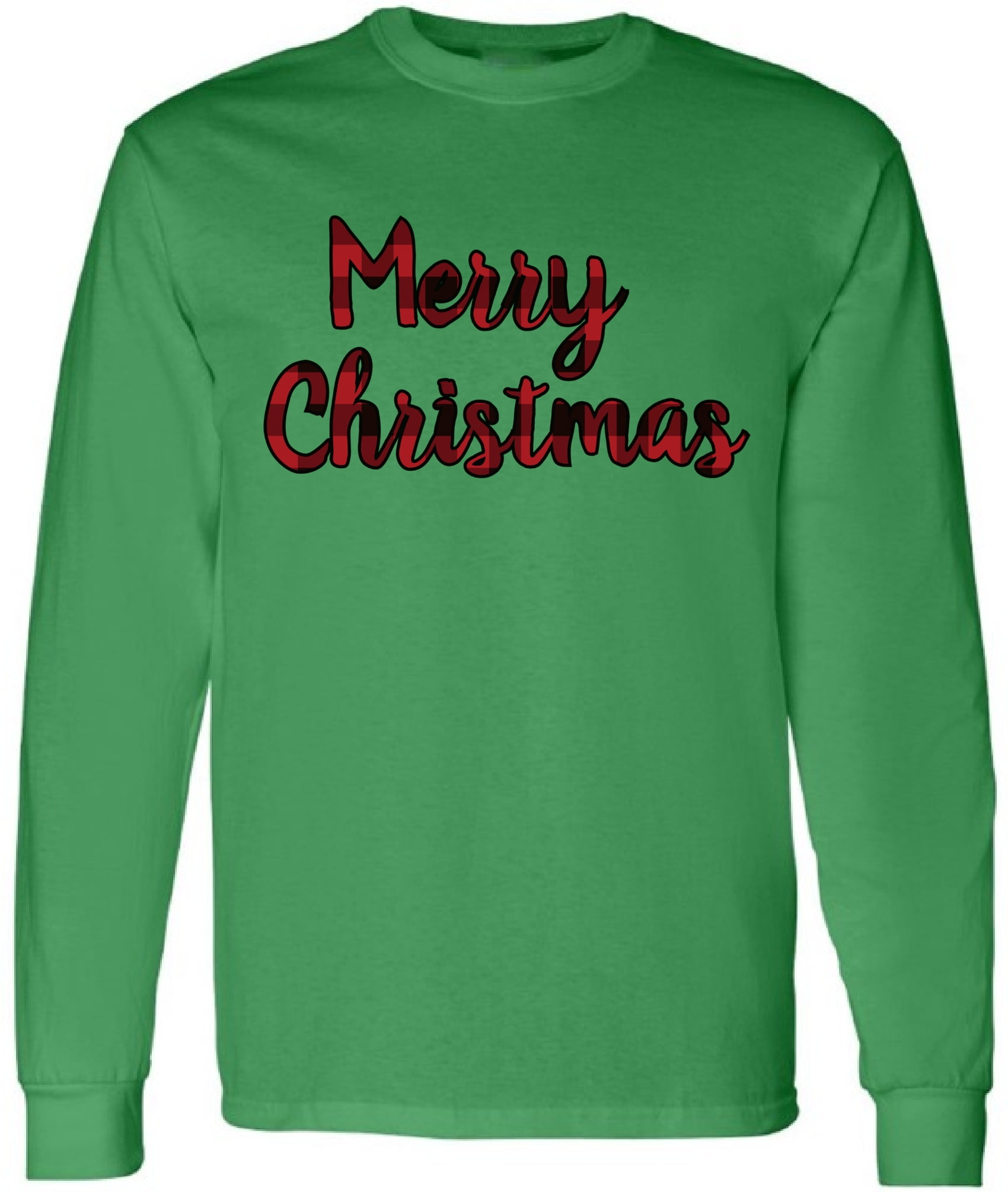 Merry Christmas Red Print TShirt for Men Long Sleeve Ugly Christmas Mens Christmas Sweatshirt