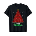 thumbnail image 1 of Merry Christmas Red Rose Flower Tree Plant Gifts Black T-Shirt, 1 of 5