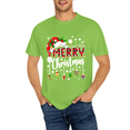 thumbnail image 1 of Merry Christmas Red Santa Hat Reindeer Xmas Matching Family T-Shirt Silver Green Cotton T-Shirt 3XL, 1 of 2