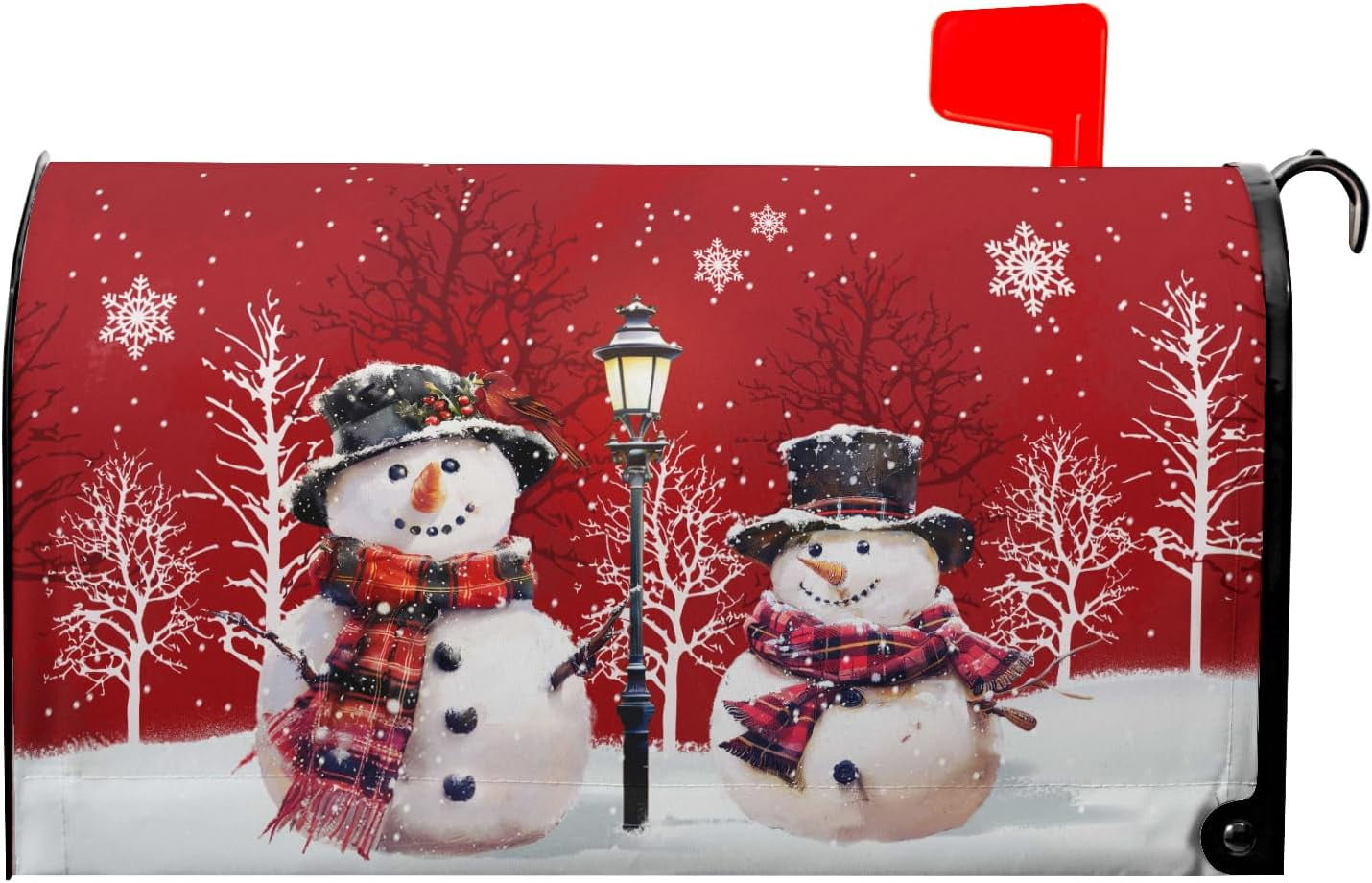 Merry Christmas Red Snowman Mailbox Covers Red Winter Outdoor