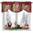 thumbnail image 1 of Merry Christmas Red Truck Tie Up Valances Curtain, Vintage Red Plaid Gift Snowflake Adjustable Rod Pocket Short Window Treatment Tie Up Curtains Valances for Kitchen Living Room Bathroom 54x18 Inches, 1 of 9