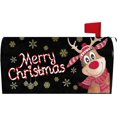thumbnail image 1 of Merry Christmas Reindeer Mailbox Cover 25.5x21 Inch, Christmas Elk Post Letter Box Covers, New Year Holiday Xmas Magnetic Waterproof Mail Wraps for Outdoor Yard Garden Standard Mailbox Decor, 1 of 6