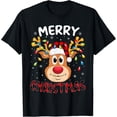 thumbnail image 1 of Merry Christmas Reindeer Xmas Family Animal Cool Unisex T-Shirt, 1 of 6