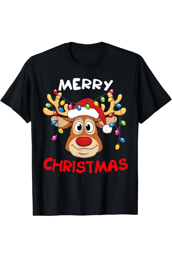 Merry Christmas Reindeer Xmas Family Men Women T-Shirt