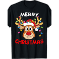 thumbnail image 1 of Merry Christmas Reindeer Xmas Family Men Women T-Shirt, 1 of 7