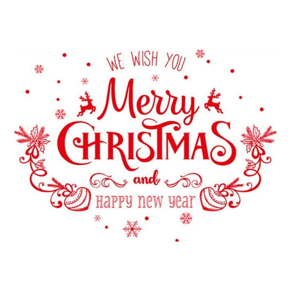 Merry Christmas Removable Wall Sticker , for Walls, Glass, Tiles, Home Holiday Decor