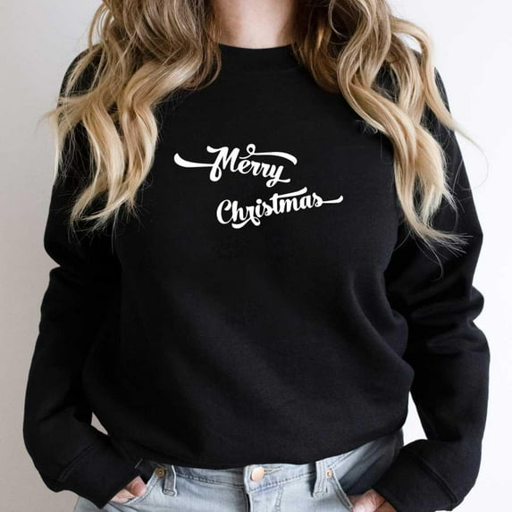 Merry Christmas Retro Holiday Party Celebration Graphic - Eco-friendly InkPerfect for Any Occasion SW086 Unisex Sweatshirt, Up to Size 5XL