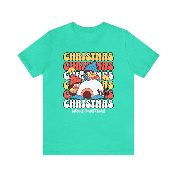 Merry Christmas Retro Unisex Jersey Short Sleeve Tee