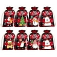 thumbnail image 1 of Merry Christmas Reusable Gift Bags, Cotton Linen, 8 Count, 1 of 5