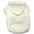 thumbnail image 1 of Dog Supplies Merry Christmas Rhinestone Hoodies Cream Xs (8), 1 of 7
