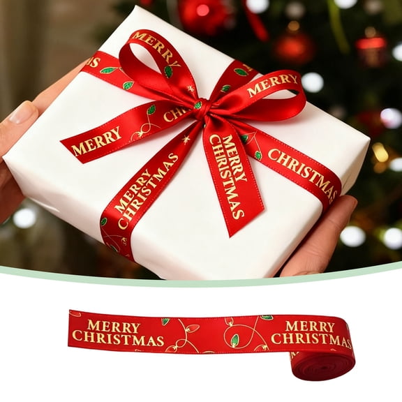 Merry Christmas Ribbon,2 Yards Natural Cotton Handmade Frayed Fringe Ribbons for Gift Wrapping Crafts Flower Wreath Garland Holiday Decorations Green Red White(D)