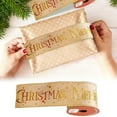 thumbnail image 1 of Merry Christmas Ribbon 3 Yards 2.48Inch Wide White Satin Ribbons with Gold Printed Gift Ribbon for Craft Packing, Gift Wrapping, DIY Craft, Christmas Party Supplies, 1 of 5