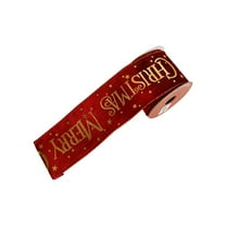 Merry Christmas Ribbons, 2.5 inch Width Christmas Ribbons for Crafting, Christmas Gift Ribbon, Winter Holiday Craft Ribbons for Christmas Party Decor Sewing DIY Crafts Gift Wrapping, 108inch