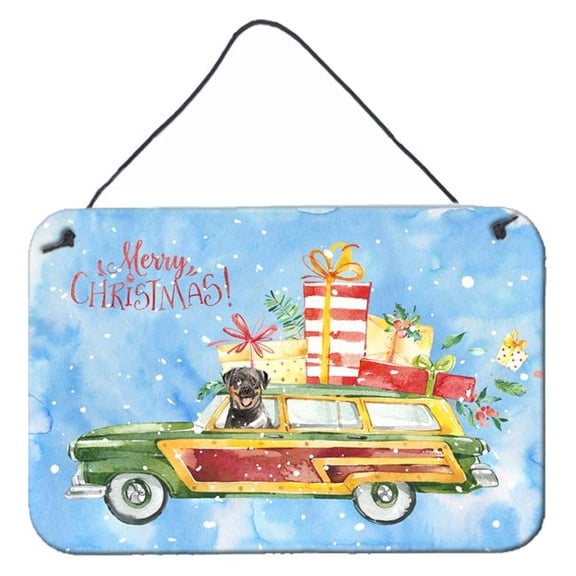 Merry Christmas Rottweiler Wall or Door Hanging Prints