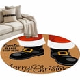 thumbnail image 1 of Merry Christmas Round Area&nbsp;Rug 4ft Funny Santa Claus Feet Santa Pleas Stop Here Non-Slip&nbsp;Washable Circle Rugs Soft Felt Indoor Floor Mat for Bedroom Kitchen Living Room Bathroom, 1 of 9
