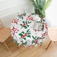 thumbnail image 1 of Merry Christmas Round Tablecloth 60 Inch, Christmas Party Tablecloths Stain Resistance Polyester Table Cloth for Holiday Parties Kitchen Dining Indoor Outdoor, 1 of 5