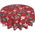 thumbnail image 1 of Merry Christmas Round Tablecloth 60 Inch Winter Snowflake Decorative Round Table Cloth for Home Kitchen Dining Room Patio Outdoor Picnic Party, 1 of 6