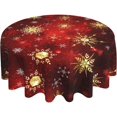 thumbnail image 1 of Merry Christmas Round Tablecloth 60 Inch Winter Snowflake Decorative Round Table Cloth for Home Kitchen Dining Room Patio Outdoor Picnic Party, 1 of 6