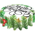 thumbnail image 1 of Merry Christmas Round Tablecloth 60 Inch Winter Snowflake Decorative Round Table Cloth for Home Kitchen Dining Room Patio Outdoor Picnic Party, 1 of 6