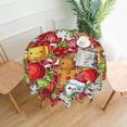 thumbnail image 1 of Merry Christmas Round Tablecloth Washable Table Cover for Home Kitchen Dining Picnic Party 60 Inch, 1 of 5