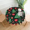 thumbnail image 1 of Merry Christmas Round Tablecloth Washable Table Cover for Home Kitchen Dining Picnic Party 60 Inch, 1 of 5