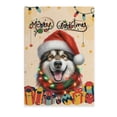 thumbnail image 1 of Merry Christmas Santa Alaskan Malamute Scarf Twinkling Lights Xmas Holiday Vertical Matte Canvas Poster Alaska Mal Dog Lovers Gifts Wall Art Home Decor - 00022, 1 of 5