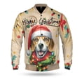 thumbnail image 1 of Merry Christmas Santa Beagle Scarf Twinkling Lights Xmas Holiday All Over Print 3D Baseball Jacket Beagles Dog Lover Gifts Idea Bomber Jacket Softball - 00022, 1 of 6