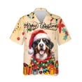 thumbnail image 1 of Merry Christmas Santa Bernese Mountain Dog Scarf Twinkling Lights Xmas Holiday Hawaiian Shirt Breathable Summer Unisex Merch Berner Lover Gifts - 00022, 1 of 6
