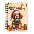 thumbnail image 1 of Merry Christmas Santa Brittany Spaniel Scarf Twinkling Lights Xmas Holiday Spiral Bound Journal Brittany Dog Lover Gifts Idea 5x7in Spiral Notebook - 00022, 1 of 5