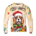 thumbnail image 1 of Merry Christmas Santa Cavalier King Charles Spaniel Scarf Twinkling Lights Xmas Holiday All Over Print 3D Sweatshirt Unisex Merch Dog Lover Gifts - 00022, 1 of 6