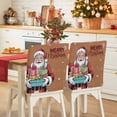 thumbnail image 1 of Merry Christmas Santa Claus Chair Covers Set of 6 Xmas Gift Winter Snowflake Brown Chair Back Covers Stretch Removable Washable Slipcovers Protector for Dining Room Kitchen Party Decor, 1 of 5