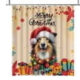thumbnail image 1 of Merry Christmas Santa Collie Scarf Twinkling Lights Xmas Holiday Shower Curtain Collie Dog Lover Gifts Idea Waterproof Bathroom Bathtub Curtain - 00022, 1 of 5