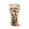 thumbnail image 1 of Merry Christmas Santa Corgi Scarf Twinkling Lights Xmas Holiday 30oz Stainless Steel Tumbler Insulated Cup with Lid Welsh Corgi Dog Lover Gifts Idea - 00022, 1 of 5