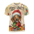 thumbnail image 1 of Merry Christmas Santa Dachshund Scarf Twinkling Lights Xmas Holiday All Over Print 3D Shirt Unisex Merch Wiener Dog Lover Gifts Idea - 00022, 1 of 6