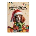 thumbnail image 1 of Merry Christmas Santa English Springer Spaniel Scarf Twinkling Lights Xmas Holiday Vertical Matte Canvas Poster Springers Dog Lover Gifts Wall Art Home Decor - 00022, 1 of 5