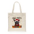thumbnail image 1 of Merry Christmas Santa French Bulldog Scarf Twinkling Lights Xmas Holiday Canvas Tote Bag Dog Lover Gifts Reusable Shopping Grocery Bag - 00022, 1 of 5