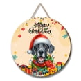 thumbnail image 1 of Merry Christmas Santa Great Dane Scarf Twinkling Lights Xmas Holiday Round Wood Sign Danes Dog Lover Gifts Hanging Wall Home Decor - 00022, 1 of 5