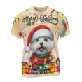 thumbnail image 1 of Merry Christmas Santa Maltese Scarf Twinkling Lights Xmas Holiday All Over Print 3D Shirt Unisex Merch Maltese Dog Lover Gifts Idea - 00022, 1 of 6