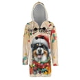 thumbnail image 1 of Merry Christmas Santa Miniature American Shepherd Scarf Twinkling Lights Xmas Holiday All Over Print 3D Hooded Duffle Toggle Coat MAS Dog Lover Gifts - 00022, 1 of 6