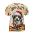 thumbnail image 1 of Merry Christmas Santa Miniature American Shepherd Scarf Twinkling Lights Xmas Holiday All Over Print 3D Shirt Unisex Merch MAS Dog Lover Gifts - 00022, 1 of 6