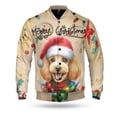 thumbnail image 1 of Merry Christmas Santa Poodle Scarf Twinkling Lights Xmas Holiday All Over Print 3D Baseball Jacket Poodles Dog Lover Gifts Idea Bomber Jacket Softball - 00022, 1 of 6