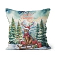 thumbnail image 1 of Merry Christmas Santa Reindeer Antlers Abyssinian Sleigh Xmas Winter Holiday Pillow Cushion Double Sided Cat Lover Kitten Owner Gifts Throw Pillow - 00023, 1 of 4